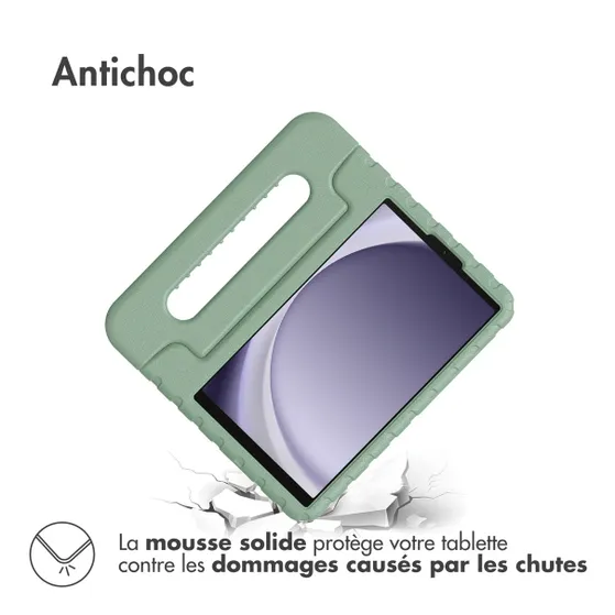 Accezz Kidsproof Backcover met handvat Samsung Galaxy Tab A9 Olijfgroen