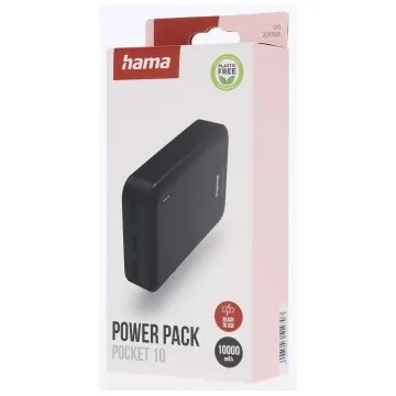 Hama Pocket 10 Power Pack 10000 mAh Outputs 2x USB-A Antraciet