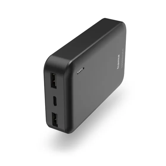 Hama Pocket 10 Power Pack 10000 mAh Outputs 2x USB-A Antraciet