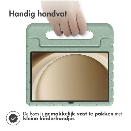 Accezz Kidsproof Backcover met handvat Samsung Galaxy Tab A9 Plus Olijfgroen