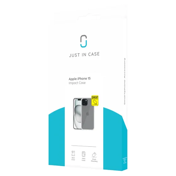 Just in Case Impact Case voor Apple iPhone 15 Transparant
