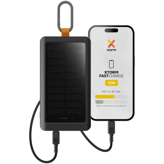 Xtorm Go2 Solar & Light PowerPack  10000 mAh  15 W Zwart