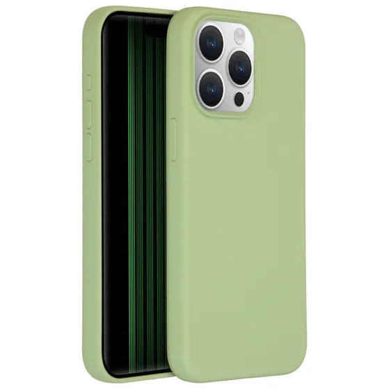 Accezz Liquid Silicone Backcover iPhone 15 Pro Max Groen