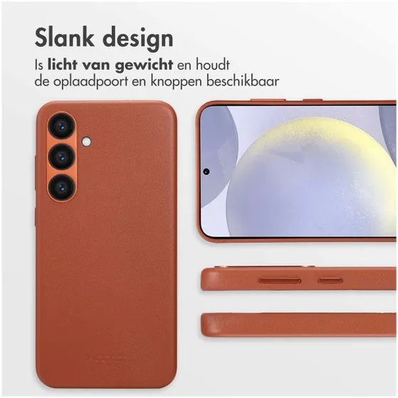 Accezz MagSafe Leather Backcover Samsung Galaxy S24 Plus Bruin