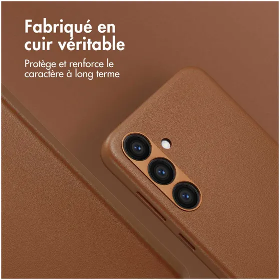 Accezz MagSafe Leather Backcover Samsung Galaxy S24 Plus Bruin