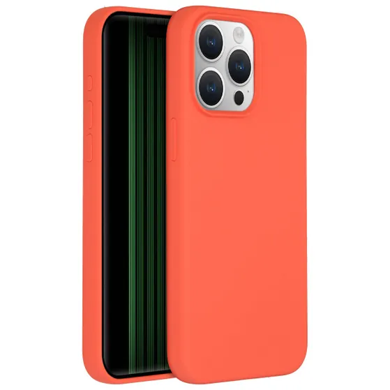Accezz Liquid Silicone Backcover iPhone 15 Pro Max Oranje