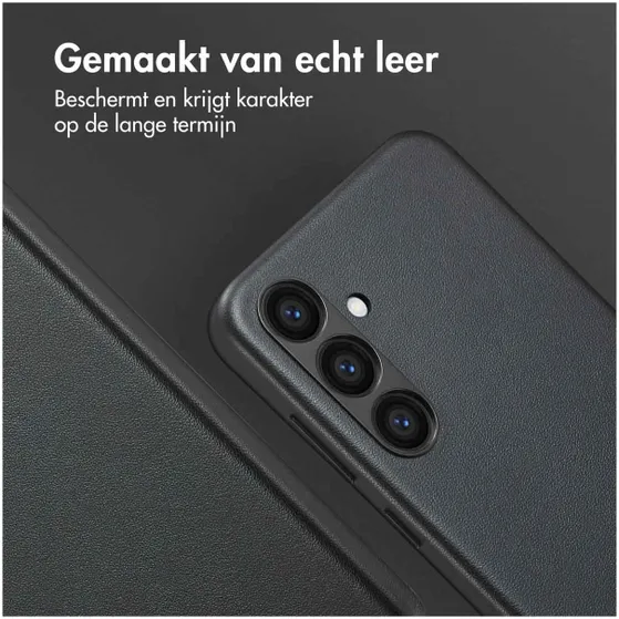 Accezz MagSafe Leather Backcover Samsung Galaxy S24 Plus Zwart