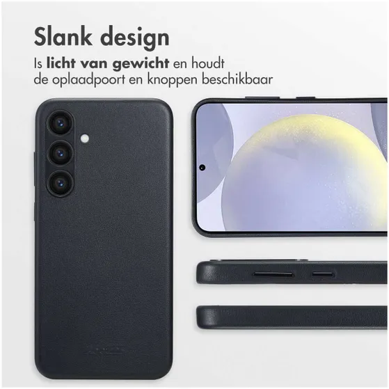 Accezz MagSafe Leather Backcover Samsung Galaxy S24 Plus Zwart