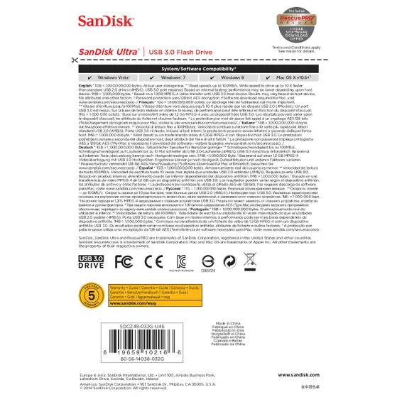 SanDisk USB Ultra 32GB 100MB/s - USB 3.0