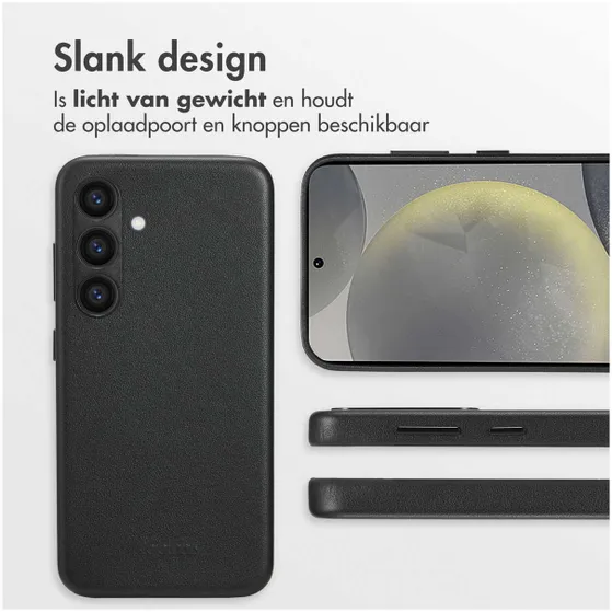 Accezz MagSafe Leather Backcover Samsung Galaxy S24 Zwart