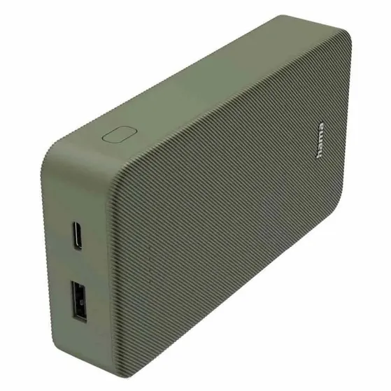 Hama Colour 20 Power Pack 20000 mAh 2 Outputs:USB-C USB-A Groen
