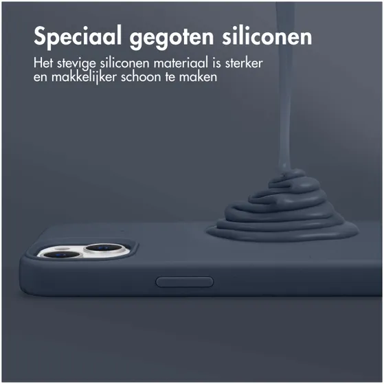 Accezz Liquid Silicone Backcover iPhone 15 Donkerblauw