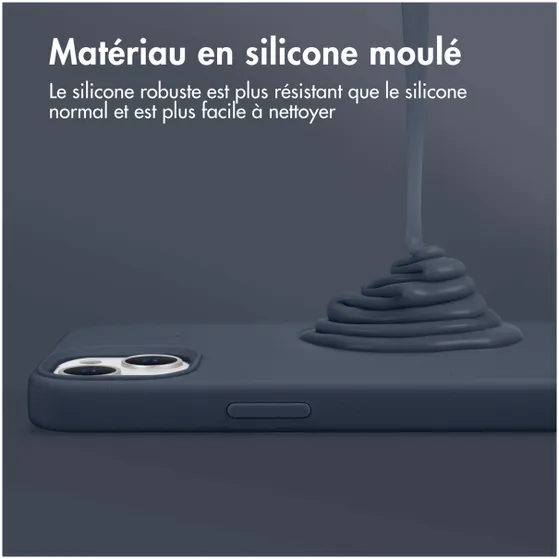Accezz Liquid Silicone Backcover iPhone 15 Donkerblauw