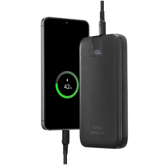 Hama PD 20 Power Pack 20000 mAh Outputs:2x USB-C USB-A Fast Charging Antraciet