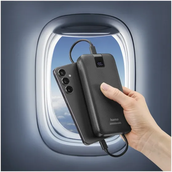 Hama PD 20 Power Pack 20000 mAh Outputs:2x USB-C USB-A Fast Charging Antraciet