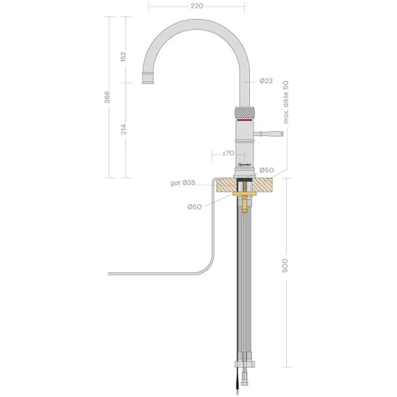 Quooker Classic Fusion Round RVS