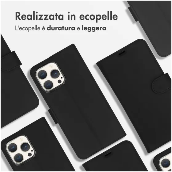 Accezz Wallet Softcase Bookcase iPhone 15 Pro Max Zwart