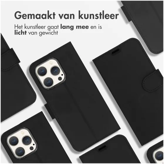 Accezz Wallet Softcase Bookcase iPhone 15 Pro Zwart
