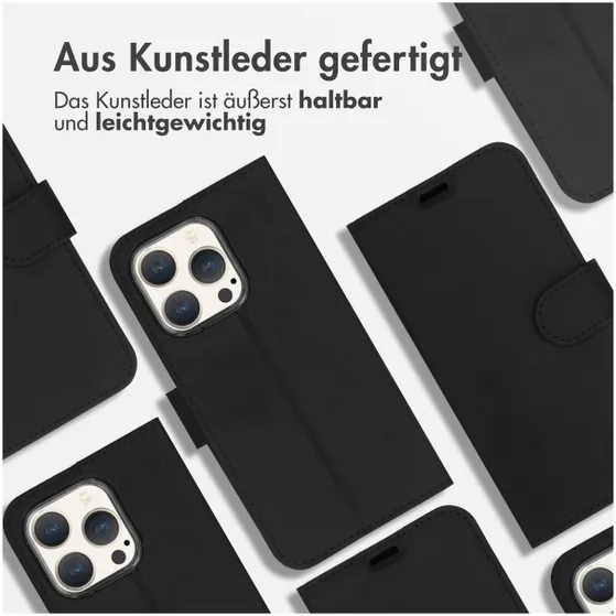 Accezz Wallet Softcase Bookcase iPhone 15 Pro Zwart