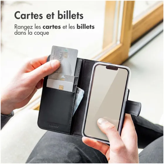 Accezz Wallet Softcase Bookcase iPhone 15 Pro Zwart