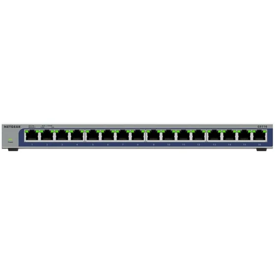 Netgear ProSafe Unmanaged Switch - GS116 - 16-port Gigabit 10/100/1000 Mbps - desktop
