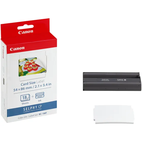 Canon KC-18IF-kleureninkt + 54 x 86 mm stickerpapier, 18 vel