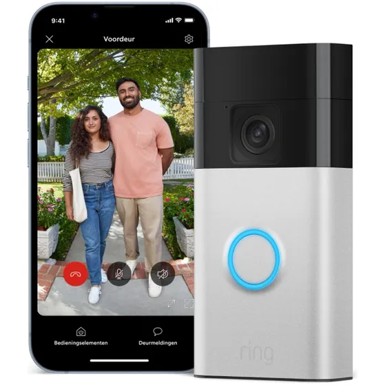 Ring Battery Video Doorbell + Chime Staal