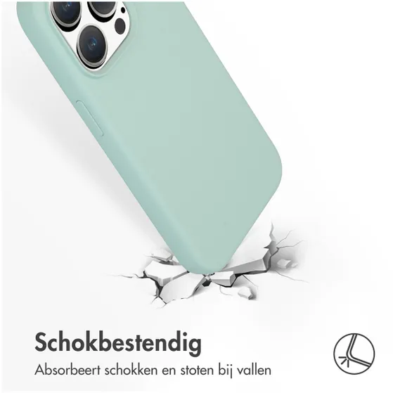 Accezz Liquid Silicone Backcover met MagSafe iPhone 15 Pro Lichtblauw