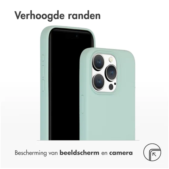 Accezz Liquid Silicone Backcover met MagSafe iPhone 15 Pro Lichtblauw