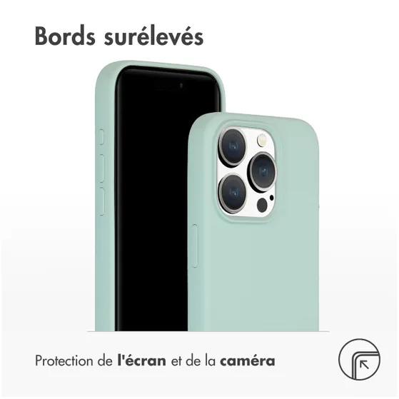 Accezz Liquid Silicone Backcover met MagSafe iPhone 15 Pro Lichtblauw