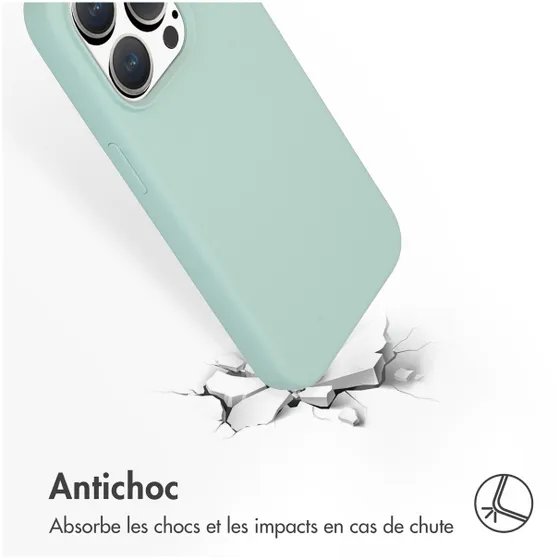 Accezz Liquid Silicone Backcover met MagSafe iPhone 15 Pro Lichtblauw