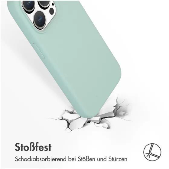 Accezz Liquid Silicone Backcover met MagSafe iPhone 15 Pro Lichtblauw