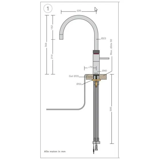 Quooker Fusion Round Messing Patina