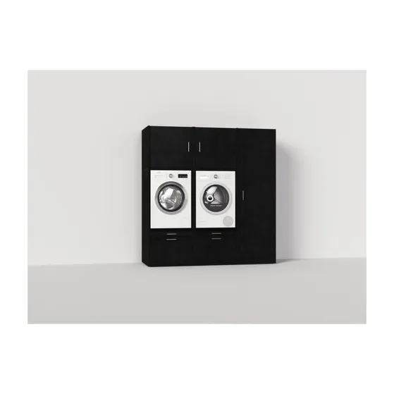Wastoren CW-1-1-S Wasmachine kast Zwart/eiken