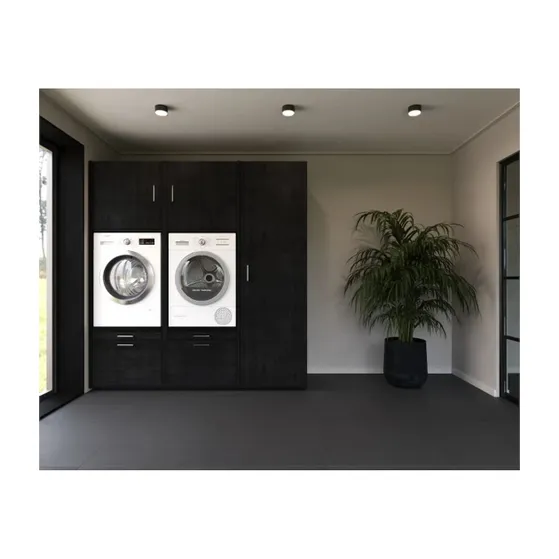 Wastoren CW-1-1-S Wasmachine kast Zwart/eiken