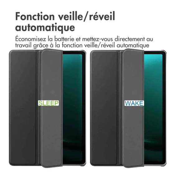 Accezz Trifold Bookcase Samsung Tab S9 FE Plus Zwart