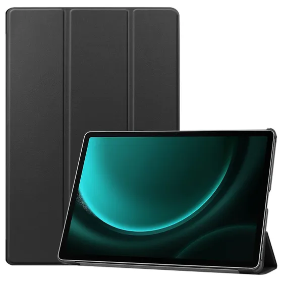 Accezz Trifold Bookcase Samsung Tab S9 FE Plus Zwart
