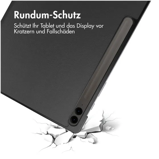 Accezz Trifold Bookcase Samsung Tab S9 FE Plus Zwart