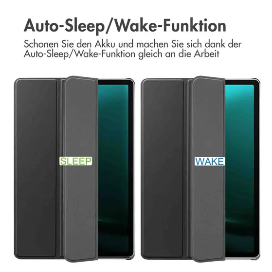 Accezz Trifold Bookcase Samsung Tab S9 FE Plus Zwart