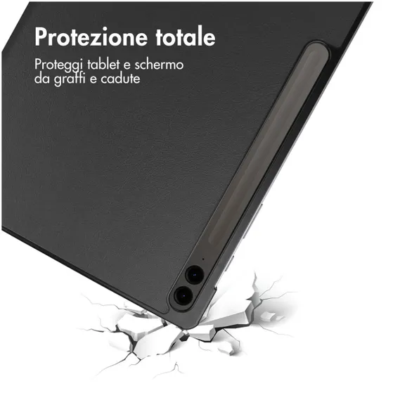 Accezz Trifold Bookcase Samsung Tab S9 FE Plus Zwart