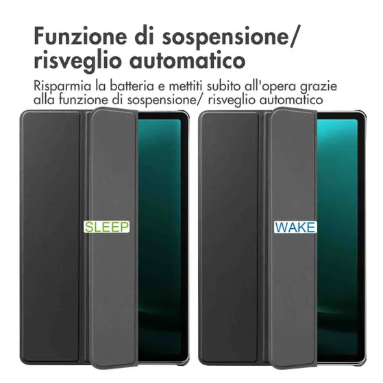 Accezz Trifold Bookcase Samsung Tab S9 FE Plus Zwart