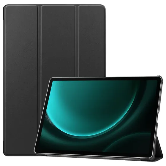 Accezz Trifold Bookcase Samsung Tab S9 FE Plus Zwart