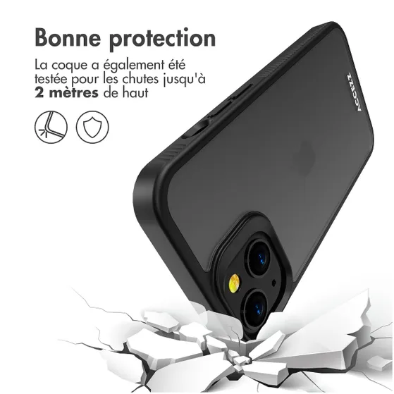 Accezz Rugged Frosted Backcover iPhone 13 Zwart