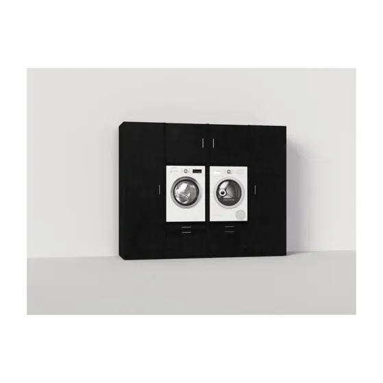 Wastoren CW-1-7-S Wasmachine kast Zwart/eiken