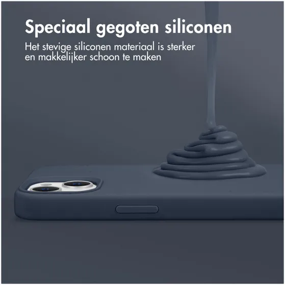 Accezz Liquid Silicone Backcover met MagSafe iPhone 15 Pro Donkerblauw