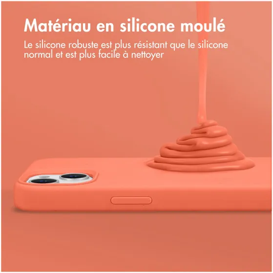 Accezz Liquid Silicone Backcover met MagSafe iPhone 15 Pro Max Oranje