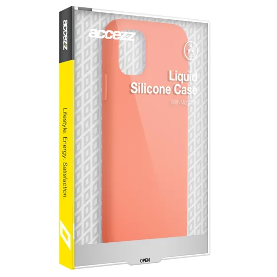 Accezz Liquid Silicone Backcover met MagSafe iPhone 15 Pro Max Oranje