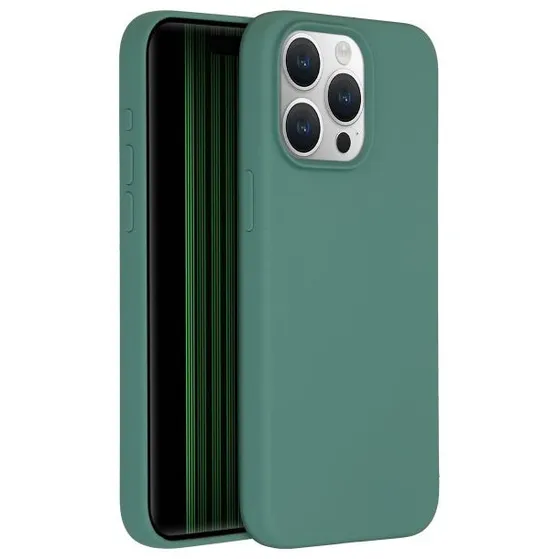 Accezz Liquid Silicone Backcover met MagSafe iPhone 15 Pro Max Donkergroen