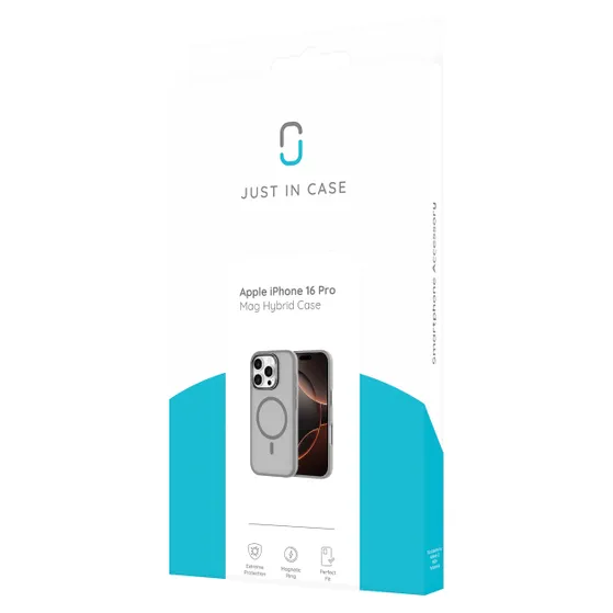 Just in Case Military Grade Case MagSafe voor Apple iPhone 16 Pro Grijs