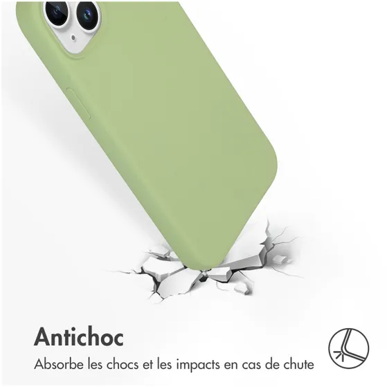 Accezz Liquid Silicone Backcover met MagSafe iPhone 15 Plus Groen